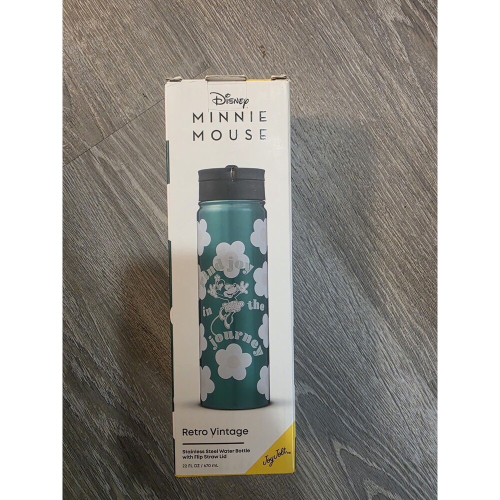 Disney Retro Vintage Minnie Mouse Stainless Steel Water Bottle New In Box